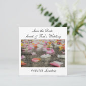 結婚式保存日付バラ花びら保存日付 招待状 (スタンド正面)