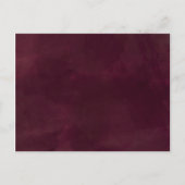 結婚式保存日 – ワインレッド&バラ金ゴールド 案内ポストカード (裏面)