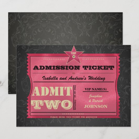 結婚式入場チケット 招待状 (正面/裏面)