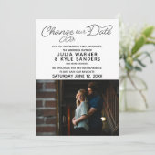 結婚式写真 日程変更のお知らせ 招待状 (スタンド正面)