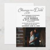 結婚式写真 日程変更のお知らせ 招待状 (正面/裏面)