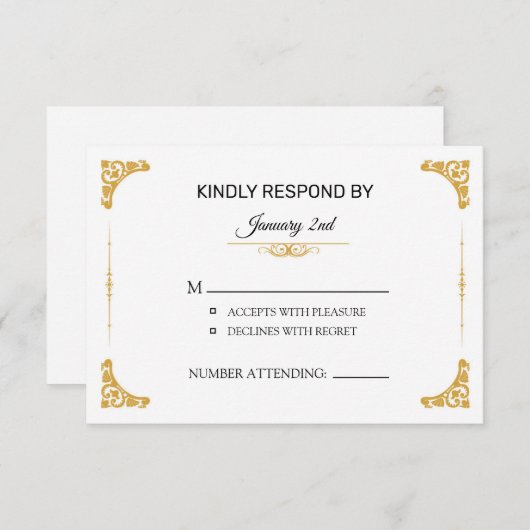 結婚式出欠カード (正面/裏面)