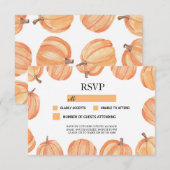 結婚式出欠カード ナチュラル パンプキン 秋 出席返信 出欠カード (正面/裏面)