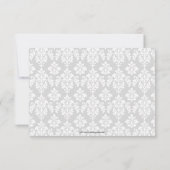 結婚式出欠カード ブラック ダマスク 2 モノグラム 出欠カード (裏面)