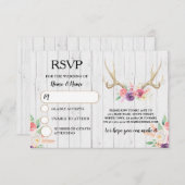 結婚式出欠カード ラスティック アントラー スタッグ 招待状 (正面/裏面)