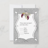 結婚式出欠カード | 梅、FAUX シルバーフォイル フラワーデザイン 招待状 (裏面)