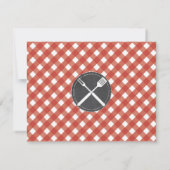 結婚式出欠カード 赤 ギンガム BBQ チョーク 出欠カード (裏面)