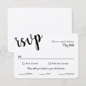 結婚式出欠カード（食事の選択付き） 出欠カード (正面/裏面)