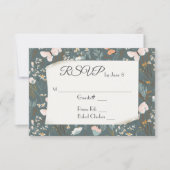 結婚式出欠確認の為の蝶と野の花 出欠カード (正面)