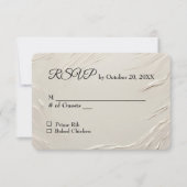 結婚式出欠確認カード アブストラクト アイボリー テクスチャー 出欠カード (正面)