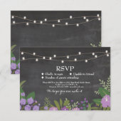 結婚式出欠確認カード　ウェディング　 rustic チャンク フローラル 出欠カード (正面/裏面)
