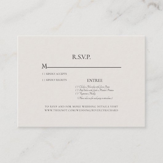 結婚式出欠確認カード（ニュートラル） エンクロージャーカード (正面)