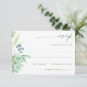 結婚式出欠確認カード　多肉植物　水彩 出欠カード (スタンド正面)