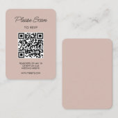 結婚式出欠確認カード、QRコード モダン ミニマル シンプル エンクロージャーカード (正面/裏面)