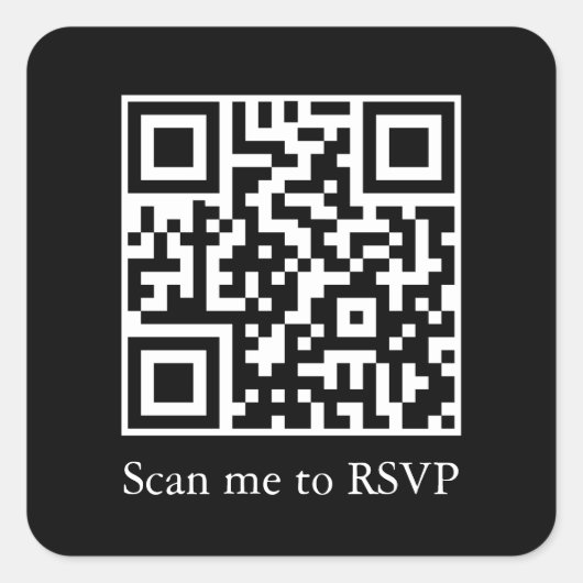 結婚式出欠確認用QRコード黒シール スクエアシール (正面)