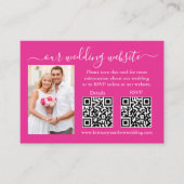 結婚式出欠確認詳細写真2 QR ホットピンク エンクロージャーカード (正面)