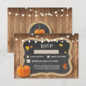 結婚式出欠確認 ナチュラル チョーク パンプキン 返信カード 出欠カード (正面/裏面)