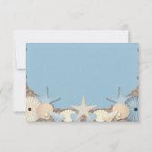 結婚式出欠確認 美しいトロピカルビーチの貝殻 出欠カード (裏面)