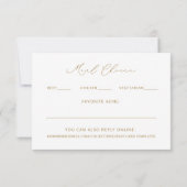 結婚式出欠返信はがき（食事の選択と好きな曲の記入欄付き） 出欠カード (裏面)