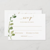 結婚式出欠返信カード（食事と曲の選択） ユーカリ 出欠カード (正面/裏面)