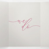 結婚式出欠 現代 シンプル クリーム ピンク 三つ折りカード (内部中)