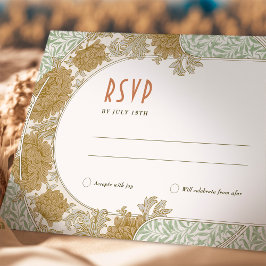 結婚式出欠 Vintage アート・ヌーボー ウィリアム・モリス 招待状