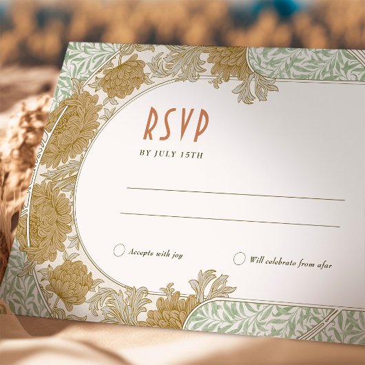 結婚式出欠 Vintage アート・ヌーボー ウィリアム・モリス 招待状