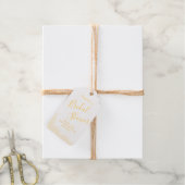 結婚式前お披露目のためのスーツケース用ホイルギフトタグ ギフトタグ (麻糸付属)