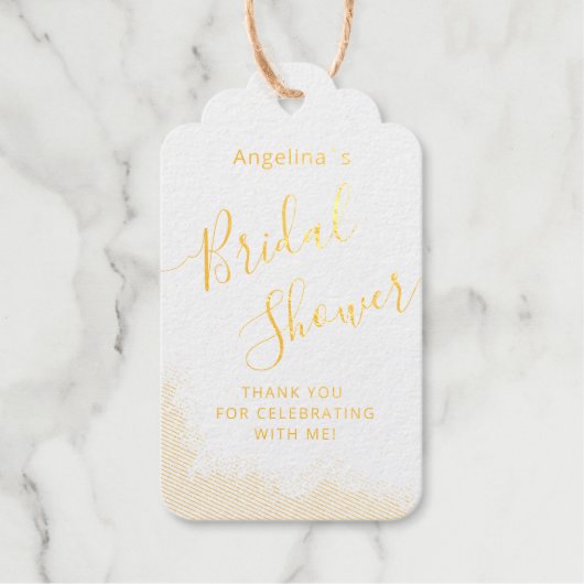 結婚式前お披露目のためのスーツケース用ホイルギフトタグ ギフトタグ (正面)