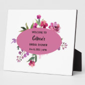 結婚式前お披露目パーティー ウェルカムサイン 編集可能なテキスト付き フォトプラーク (側面)