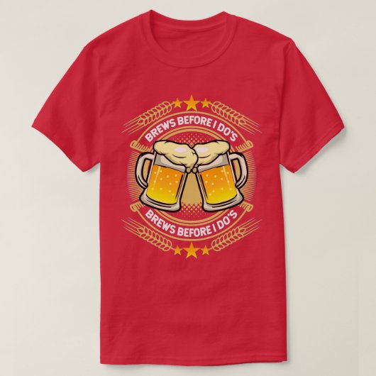 結婚式前にビール、結婚後に誓う Tシャツ (デザイン正面)