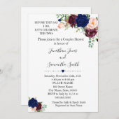 結婚式前に二人をお祝いしよう カップルシャワー ネイビー結婚式 招待状 (正面/裏面)