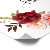 結婚式前のお祝い マースラ フラワーのウェディングサイン ポスター (角)