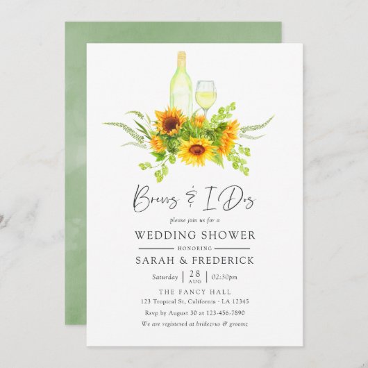 結婚式前のひまわりコーヒー会 招待状 (正面/裏面)