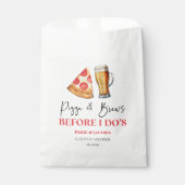 結婚式前のピザとビールのパーティー フェイバーバッグ (正面)