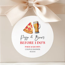 結婚式前のピザ＆ビールのパーティー