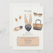 結婚式前のブライズプールパーティー 招待状 (正面/裏面)