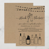 結婚式前のリハーサルパーティー「ストック・ザ・バー」 招待状 (正面/裏面)