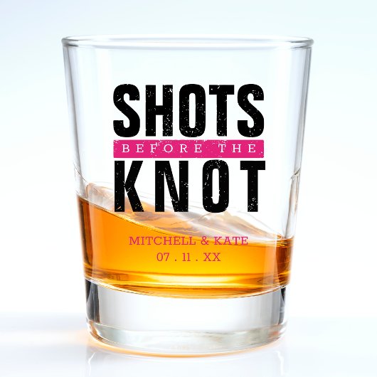 結婚式前の弾丸ピンクの独身最後の夜 ショットグラス