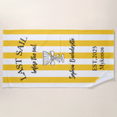 結婚式前の最後のクルーズ ブライズゲットウィークエンド ビーチタオル (正面)