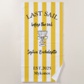 結婚式前の最後のクルーズ ブライズゲット ビーチタオル (正面)