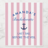 結婚式前の最後のクルーズ ヴェールの前の最後の航海 ワインボトルラベル ワインラベル (シングルラベル)