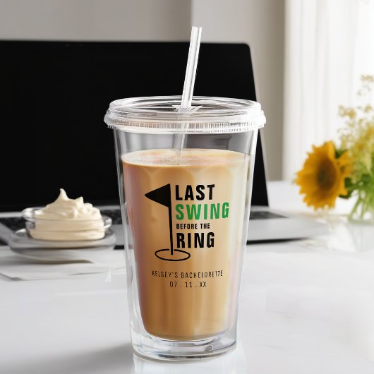 結婚式前の最後のスイング ゴルフ独身最後のパーティー アクリルタンブラー