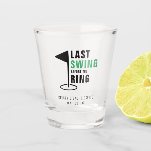 結婚式前の最後のスイング ゴルフ独身最後の宴 ショットグラス (正面)