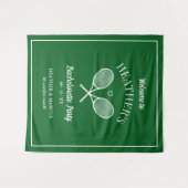 結婚式前の最後のスイング テニス ブライズ タペストリー (正面(横))