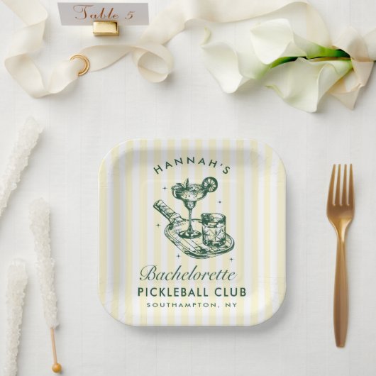 結婚式前の最後のスイング ピックルボール バッハ ウィークエンド ペーパープレート (ウェディング)