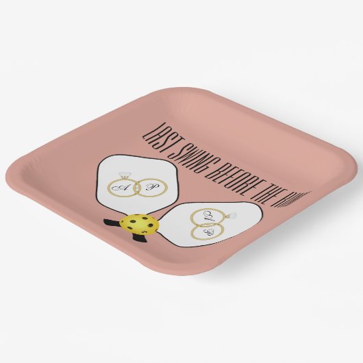 結婚式前の最後のスイング ピックルボール ペーパープレート (傾斜あり)