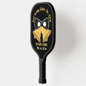 結婚式前の最後のスイング ブラックとゴールドの結婚式 ピックルボールラケット (左)