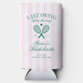 結婚式前の最後のスイング レトロテニス バック スリム缶クーラー (正面)