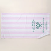 結婚式前の最後のスイング レトロテニス バッハ ビーチタオル (正面)